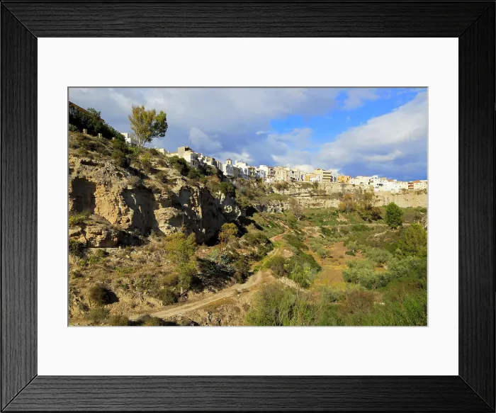 Framed Print : Buildings perched on edge of clifftop, Sorbas, Almeria, Andalusia, Spain, Europe Framed Print : Buildings perched on edge of clifftop, Sorbas, Almeria, Andalusia, Spain, Europe