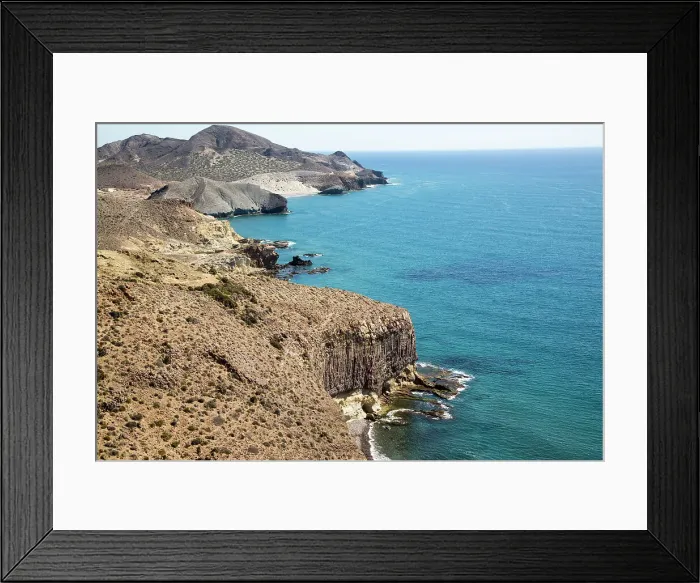 Framed Print : Coastal landscape, Cabo de Gata natural park, looking east towards San Jose, Almeria, Andalusia, Spain, Europe Framed Print : Coastal landscape, Cabo de Gata natural park, looking east towards San Jose, Almeria, Andalusia, Spain, Europe