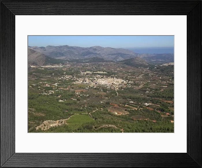 Framed Print : Raised view over Parcent village and Pop Valley, La Marina Alta, Alicante province, Spain, Europe Framed Print : Raised view over Parcent village and Pop Valley, La Marina Alta, Alicante province, Spain, Europe
