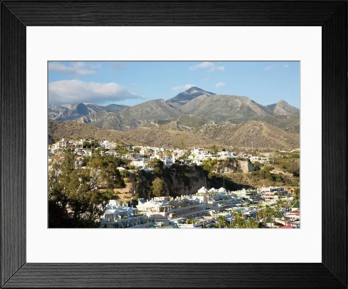 Framed Print : Popular holiday resort town of Nerja, Malaga province, Andalusia, Spain, Europe Framed Print : Popular holiday resort town of Nerja, Malaga province, Andalusia, Spain, Europe