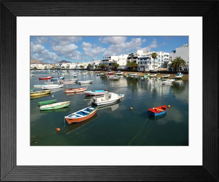 Framed Print : Boats in the harbour Charco de San Gines, Arrecife, Lanzarote, Canary Islands, Spain, Atlantic, Europe Framed Print : Boats in the harbour Charco de San Gines, Arrecife, Lanzarote, Canary Islands, Spain, Atlantic, Europe