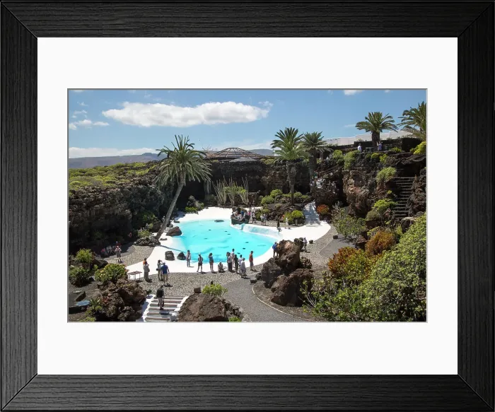 Framed Print : Tropical garden and Jameo Grande swimming pool, Jameos de Aqua, designed by Cesar Manrique, Lanzarote, Canary Islands, Spain, Atlantic, Europe Framed Print : Tropical garden and Jameo Grande swimming pool, Jameos de Aqua, designed by Cesar Manrique, Lanzarote, Canary Islands, Spain, Atlantic, Europe