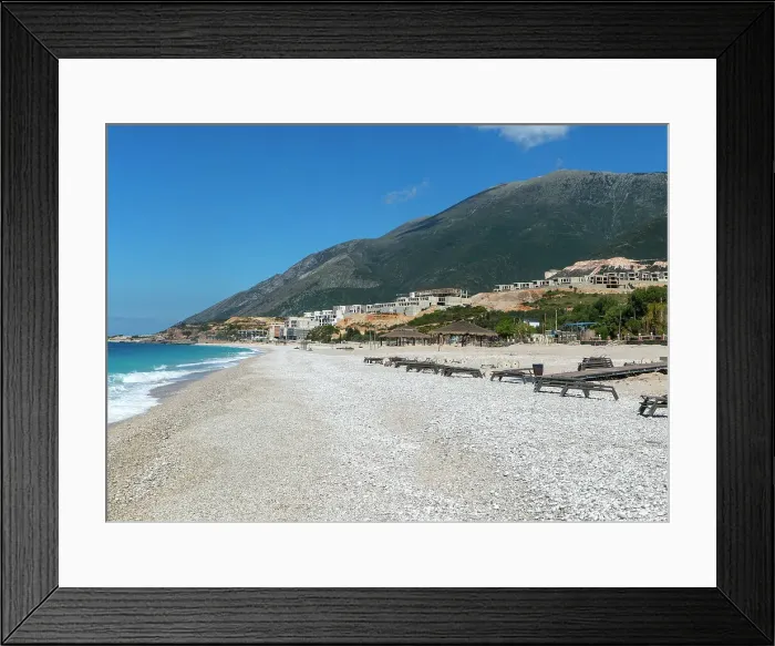 Framed Print : Tourist development construction building work, Drymades Beach, Dhermi, Albanian Riviera, Albania, Europe Framed Print : Tourist development construction building work, Drymades Beach, Dhermi, Albanian Riviera, Albania, Europe