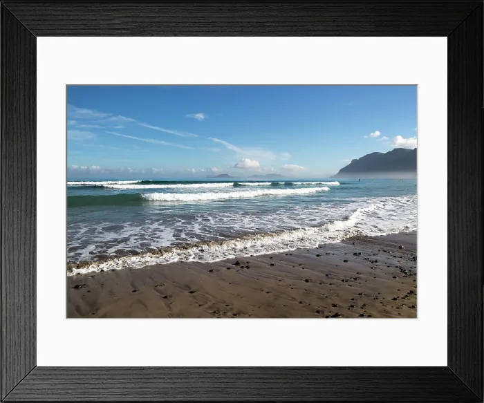 Framed Print : Atlantic Ocean coast beach and waves, Caleta de Famara, Lanzarote, Canary islands, Spain, Atlantic, Europe Framed Print : Atlantic Ocean coast beach and waves, Caleta de Famara, Lanzarote, Canary islands, Spain, Atlantic, Europe