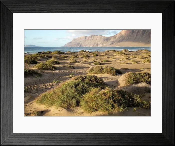 Framed Print : Late afternoon light on beach and cliffs La Caleta de Famara, Lanzarote, Canary islands, Spain, Atlantic, Europe Framed Print : Late afternoon light on beach and cliffs La Caleta de Famara, Lanzarote, Canary islands, Spain, Atlantic, Europe