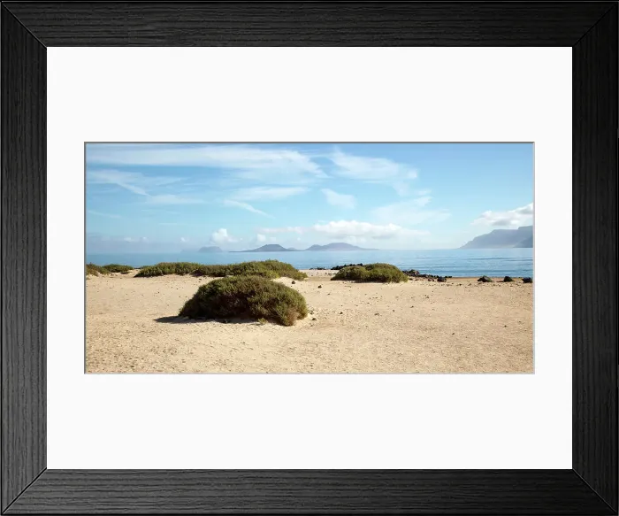 Framed Print : Calm Atlantic Ocean landscape, Caleta de Famara, Lanzarote, Canary islands, Spain, Atlantic, Europe Framed Print : Calm Atlantic Ocean landscape, Caleta de Famara, Lanzarote, Canary islands, Spain, Atlantic, Europe