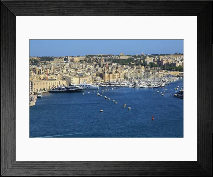 Framed Print : View of boats at moorings Grand Harbour Marina, Vittoriosa, Valletta, Malta, Mediterranean, Europe Framed Print : View of boats at moorings Grand Harbour Marina, Vittoriosa, Valletta, Malta, Mediterranean, Europe