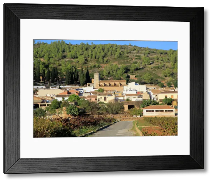 Framed Print : Road through vineyard to village of Lliber, Marina Alta, Alicante province, Spain, Europe Framed Print : Road through vineyard to village of Lliber, Marina Alta, Alicante province, Spain, Europe