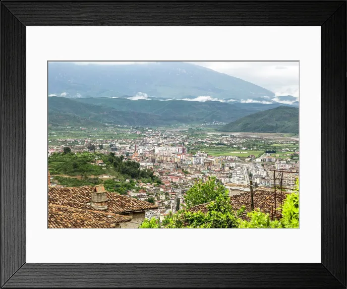 Framed Print : Raised view over city of Berat, Albania, Europe Framed Print : Raised view over city of Berat, Albania, Europe