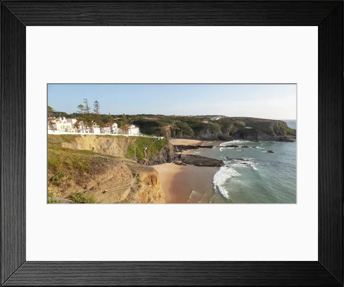 Framed Print : Sandy beach in bay between rocky headlands part of Parque Natural do Sudoeste Alentejano e Costa Vicentina, Zambujeira do Mar, Alentejo Littoral, Portugal, Europe Framed Print : Sandy beach in bay between rocky headlands part of Parque Natural do Sudoeste Alentejano e Costa Vicentina, Zambujeira do Mar, Alentejo Littoral, Portugal, Europe