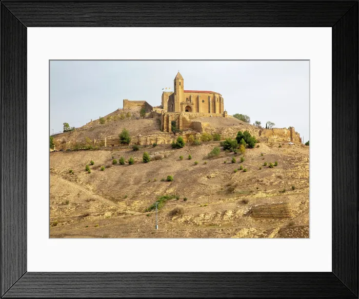 Framed Print : Church and castle on hilltop at village of San Vicente de la Sonsierra village, La Rioja, Spain, Europe Framed Print : Church and castle on hilltop at village of San Vicente de la Sonsierra village, La Rioja, Spain, Europe