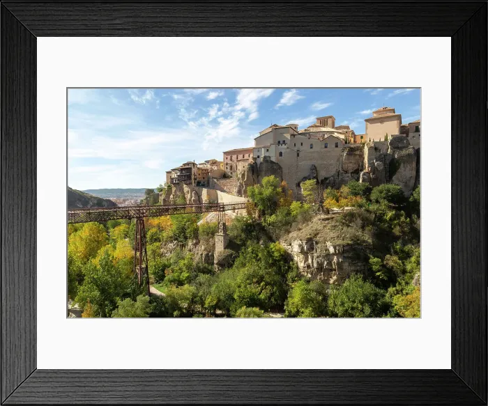 Framed Print : Historic houses on cliff top, Puente de San Pablo bridge over Huecar River, Cuenca, Castille La Mancha, Spain, Europe Framed Print : Historic houses on cliff top, Puente de San Pablo bridge over Huecar River, Cuenca, Castille La Mancha, Spain, Europe