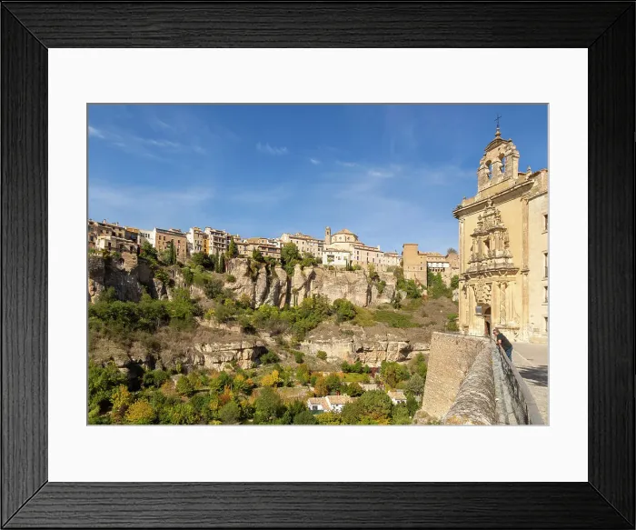 Framed Print : Historic buildings on cliff of river gorge, Rio Huecar, Cuenca, Castille La Mancha, Spain, Europe Framed Print : Historic buildings on cliff of river gorge, Rio Huecar, Cuenca, Castille La Mancha, Spain, Europe