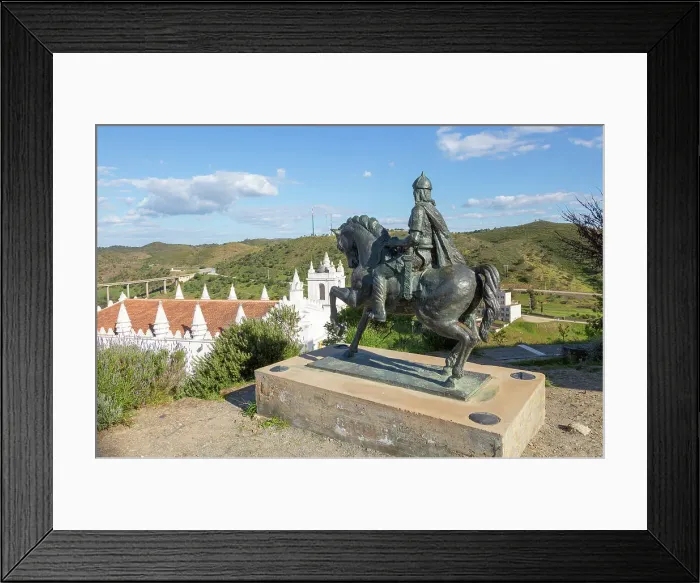 Framed Print : Horse and rider statue of Ibn Caci Moorish, prince and poet, village of Mertola, Baixo Alentejo, Portugal Framed Print : Horse and rider statue of Ibn Caci Moorish, prince and poet, village of Mertola, Baixo Alentejo, Portugal