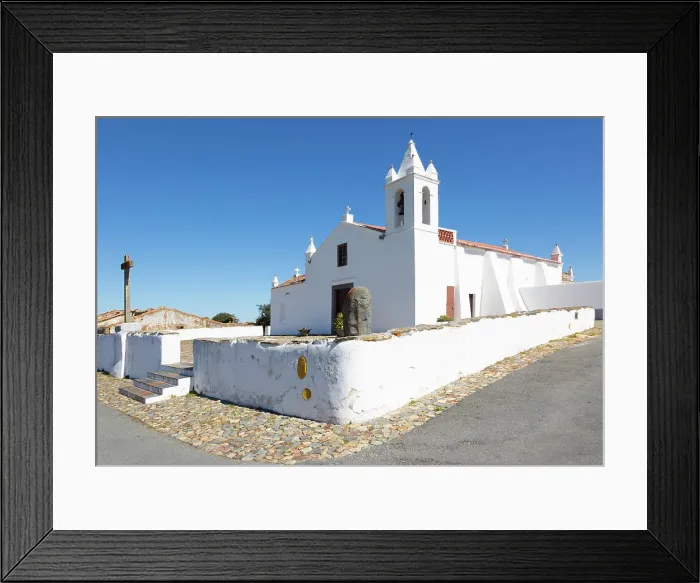 Framed Print : Whitewashed building in rural country village, Catholic church of Igreja Santa Barbara de Padraes, near Castro Verde, Baixo Alentejo, Portugal, Europe Framed Print : Whitewashed building in rural country village, Catholic church of Igreja Santa Barbara de Padraes, near Castro Verde, Baixo Alentejo, Portugal, Europe