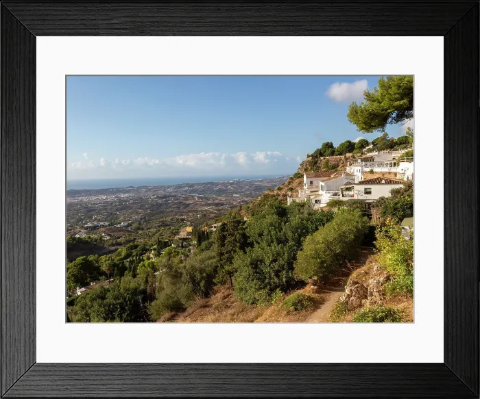 Framed Print : Landscape view west over coast of Costa del Sol, Mijas, Malaga province, Andalusia, Spain, Europe Framed Print : Landscape view west over coast of Costa del Sol, Mijas, Malaga province, Andalusia, Spain, Europe
