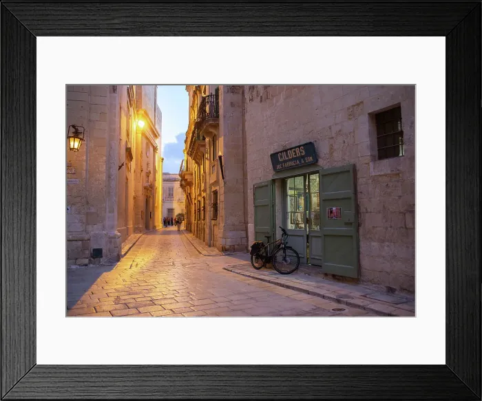 Framed Print : Evening view of Triq IL Villegaignon street in Mdina, Malta, Mediterranean, Europe Framed Print : Evening view of Triq IL Villegaignon street in Mdina, Malta, Mediterranean, Europe
