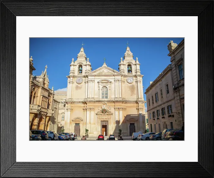 Framed Print : View of St. Paul's Cathedral (Katidral ta San Pawl) in Mdina (Medina) (Mdina o L-Imdina), Malta, Mediterranean, Europe Framed Print : View of St. Paul's Cathedral (Katidral ta San Pawl) in Mdina (Medina) (Mdina o L-Imdina), Malta, Mediterranean, Europe