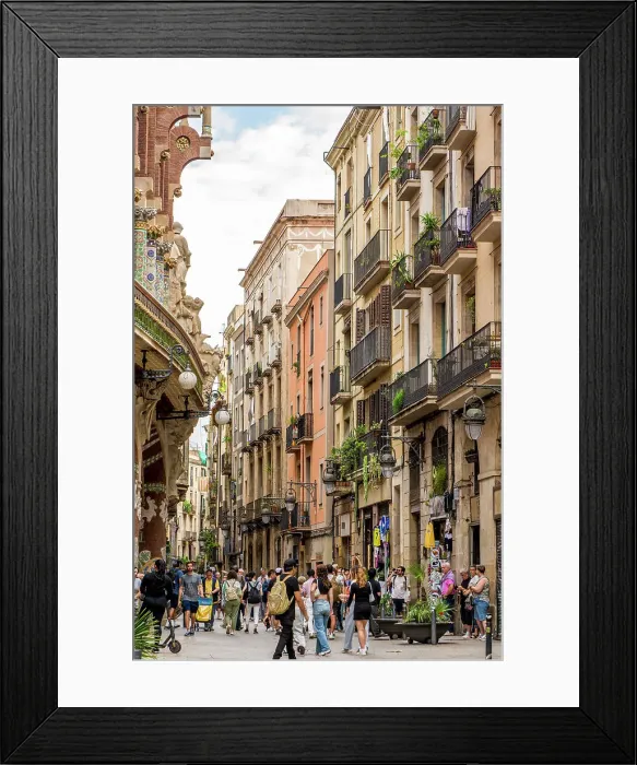 Framed Print : Narrow street in the Gothic quarter (Barri Gotic) of old City, Barcelona, Catalonia, Spain, Europe Framed Print : Narrow street in the Gothic quarter (Barri Gotic) of old City, Barcelona, Catalonia, Spain, Europe