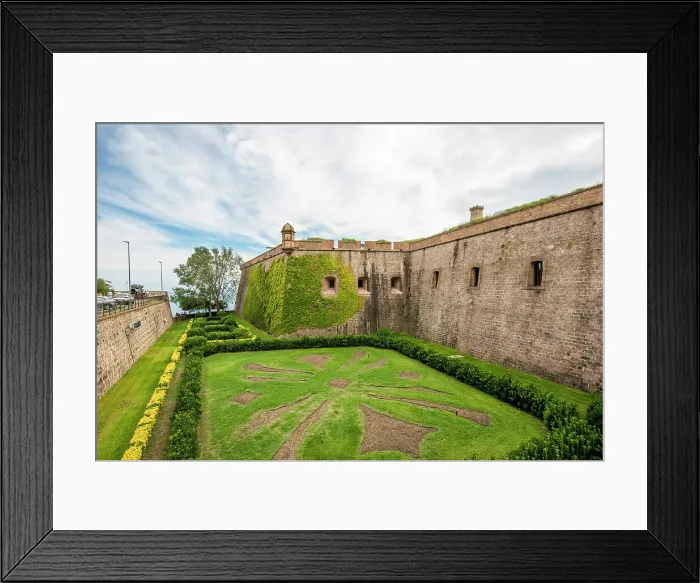 Framed Print : Montjuic Castle old military fortress on Montjuic Mountain overlooking the city, Barcelona, Catalonia, Spain, Europe