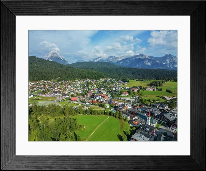 Framed Print : Aerial drone view, Seefeld, Tyrol, Austrian Alps, Austria, Europe Framed Print : Aerial drone view, Seefeld, Tyrol, Austrian Alps, Austria, Europe