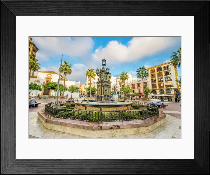 Framed Print : Central fountain, Plaza Alta main square, Algeciras, Andalusia, Spain, Europe Framed Print : Central fountain, Plaza Alta main square, Algeciras, Andalusia, Spain, Europe