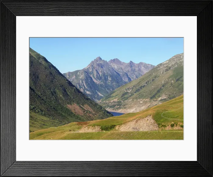 Framed Print : Mountain lake below Col du Glandon, Savoie, Auvergne Rhone-Alpes, France, Europe Framed Print : Mountain lake below Col du Glandon, Savoie, Auvergne Rhone-Alpes, France, Europe