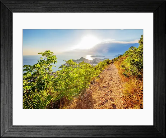 Framed Print : Trail above Dubrovnik, Croatia, Europe Framed Print : Trail above Dubrovnik, Croatia, Europe