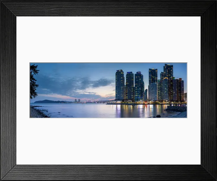 Framed Print : Skyscrapers of Marine City and Gwangan Bridge at dusk, Busan, South Korea, Asia Framed Print : Skyscrapers of Marine City and Gwangan Bridge at dusk, Busan, South Korea, Asia