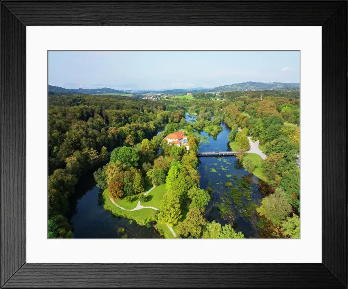 Framed Print : Aerial drone view of Otocec Castle, 13th to 17th century construction, Slovenia, Europe Framed Print : Aerial drone view of Otocec Castle, 13th to 17th century construction, Slovenia, Europe