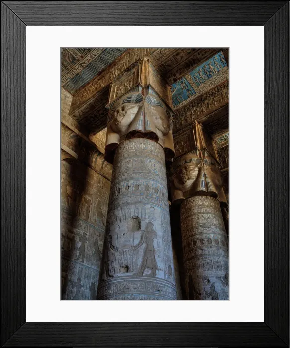 Framed Print : The Great Columns, Vestibule, Temple of Hathor, Dendera, Qena, Egypt, North Africa, Africa Framed Print : The Great Columns, Vestibule, Temple of Hathor, Dendera, Qena, Egypt, North Africa, Africa