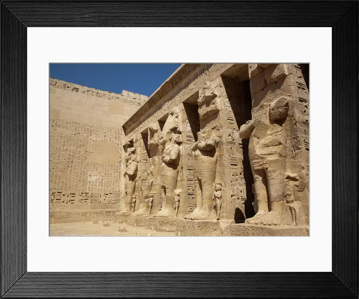 Framed Print : Osirian Statues, Northern Portico, First Courtyard, Medinet Habu, Mortuary Temple of Ramesses III, 1187-56 BCE, Ancient Thebes, UNESCO World Heritage Site, Luxor, Egypt, North Africa, Africa Framed Print : Osirian Statues, Northern Portico, First Courtyard, Medinet Habu, Mortuary Temple of Ramesses III, 1187-56 BCE, Ancient Thebes, UNESCO World Heritage Site, Luxor, Egypt, North Africa, Africa