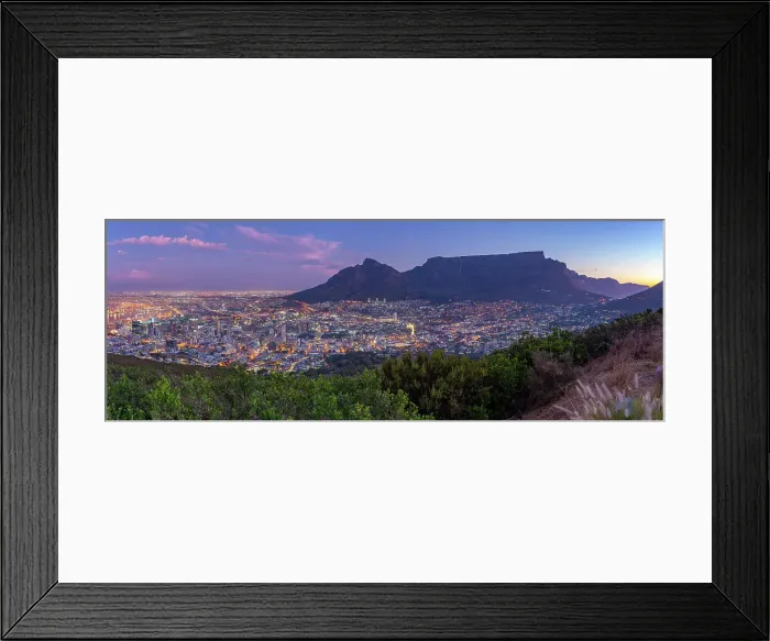 Framed Print : View of Cape Town and Table Mountain from Signal Hill at dusk, Cape Town, Western Cape, South Africa, Africa Framed Print : View of Cape Town and Table Mountain from Signal Hill at dusk, Cape Town, Western Cape, South Africa, Africa
