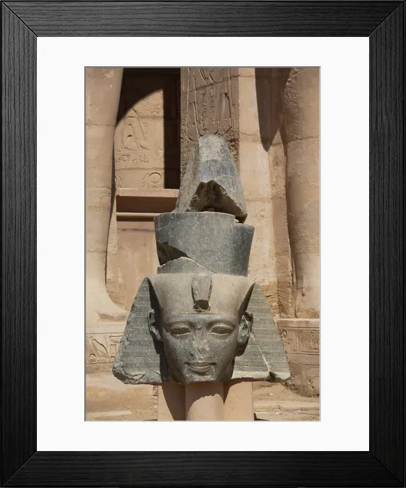 Framed Print : Granite Head of Ramesses II in front of Osiris Statues, Ramesseum, Memorial Temple of Pharaoh Ramesses II, 13th century BC, Ancient Thebes, UNESCO World Heritage Site, Luxor, Egypt, North Africa, Africa Framed Print : Granite Head of Ramesses II in front of Osiris Statues, Ramesseum, Memorial Temple of Pharaoh Ramesses II, 13th century BC, Ancient Thebes, UNESCO World Heritage Site, Luxor, Egypt, North Africa, Africa