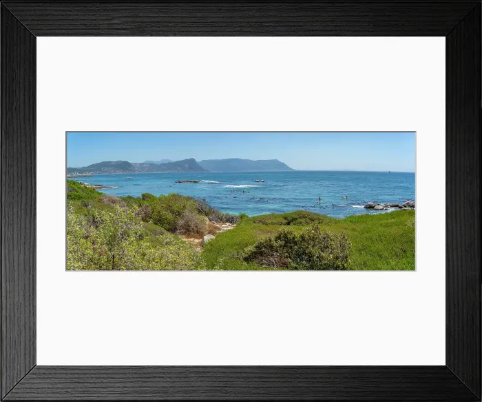 Framed Print : View of canoeing and Boulders Beach from elevated position, Seaforth, Table Mountain National Park, Cape Town, Western Cape, South Africa, Africa Framed Print : View of canoeing and Boulders Beach from elevated position, Seaforth, Table Mountain National Park, Cape Town, Western Cape, South Africa, Africa