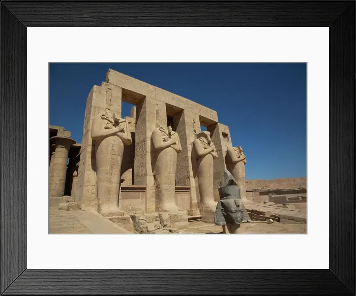 Framed Print : Granite Head of Ramesses II in front of Osiris Statues, Ramesseum, Memorial Temple of Pharaoh Ramesses II, 13th century BC, Ancient Thebes, UNESCO World Heritage Site, Luxor, Egypt, North Africa, Africa Framed Print : Granite Head of Ramesses II in front of Osiris Statues, Ramesseum, Memorial Temple of Pharaoh Ramesses II, 13th century BC, Ancient Thebes, UNESCO World Heritage Site, Luxor, Egypt, North Africa, Africa