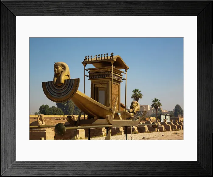 Framed Print : Pharaoh's Boat, Avenue of Sphinxes, UNESCO World Heritage Site, Luxor, Egypt, North Africa, Africa Framed Print : Pharaoh's Boat, Avenue of Sphinxes, UNESCO World Heritage Site, Luxor, Egypt, North Africa, Africa