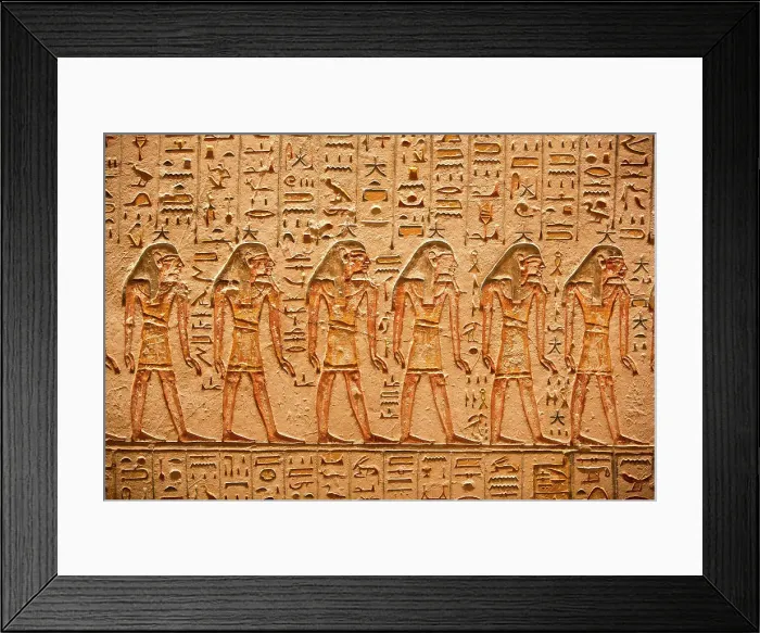 Framed Print : Reliefs, Tomb of Rameses V and VI, KV9, Valley of the Kings, Ancient Thebes, UNESCO World Heritage Site, Luxor, Egypt, North Africa, Africa