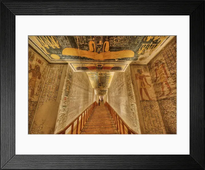 Framed Print : Ceiling Reliefs with descending Corridor Steps, Tomb of Rameses V and VI, KV9, Valley of the Kings, Ancient Thebes, UNESCO World Heritage Site, Luxor, Egypt, North Africa, Africa Framed Print : Ceiling Reliefs with descending Corridor Steps, Tomb of Rameses V and VI, KV9, Valley of the Kings, Ancient Thebes, UNESCO World Heritage Site, Luxor, Egypt, North Africa, Africa