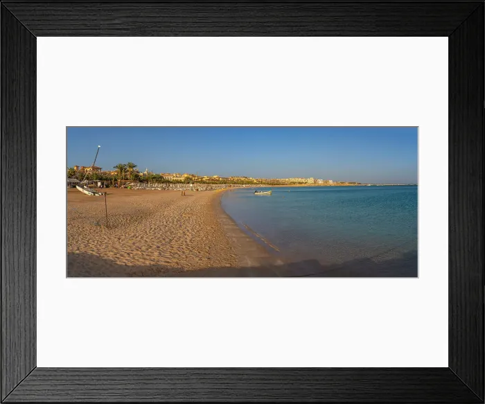Framed Print : View of beach in Sahl Hasheesh Old Town, Sahl Hasheesh, Hurghada, Red Sea Governorate, Egypt, North Africa, Africa