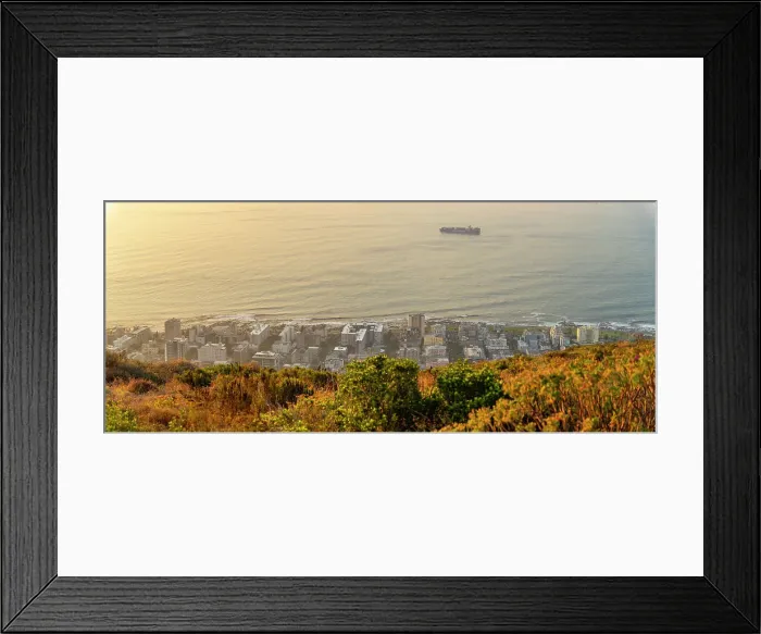 Framed Print : View of Sea Point in Cape Town from Signal Hill at sunset, Cape Town, Western Cape, South Africa, Africa Framed Print : View of Sea Point in Cape Town from Signal Hill at sunset, Cape Town, Western Cape, South Africa, Africa