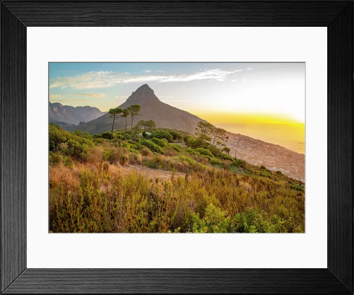 Framed Print : View of Lion's Head at sunset from Signal Hill, Cape Town, Western Cape, South Africa, Africa Framed Print : View of Lion's Head at sunset from Signal Hill, Cape Town, Western Cape, South Africa, Africa