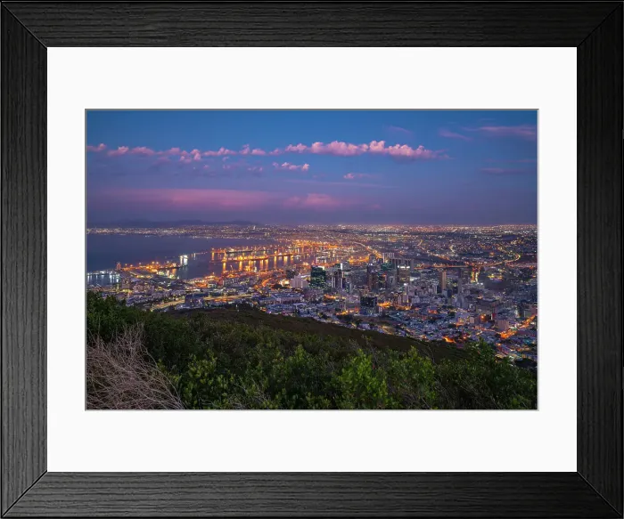 Framed Print : View of Cape Town from Signal Hill at dusk, Cape Town, Western Cape, South Africa, Africa Framed Print : View of Cape Town from Signal Hill at dusk, Cape Town, Western Cape, South Africa, Africa