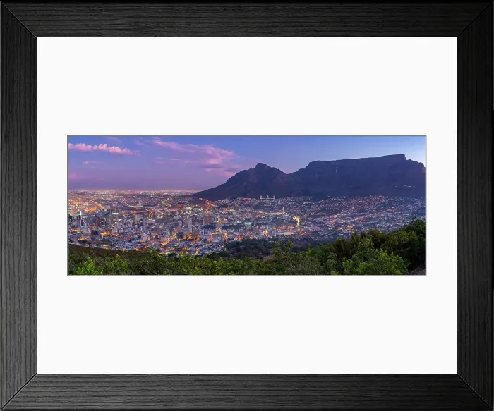 Framed Print : View of Cape Town and Table Mountain from Signal Hill at dusk, Cape Town, Western Cape, South Africa, Africa Framed Print : View of Cape Town and Table Mountain from Signal Hill at dusk, Cape Town, Western Cape, South Africa, Africa