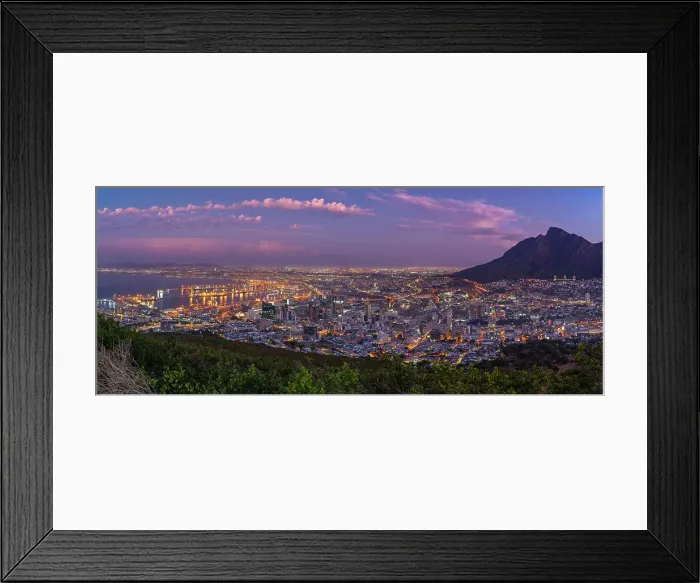 Framed Print : View of Cape Town from Signal Hill at dusk, Cape Town, Western Cape, South Africa, Africa Framed Print : View of Cape Town from Signal Hill at dusk, Cape Town, Western Cape, South Africa, Africa