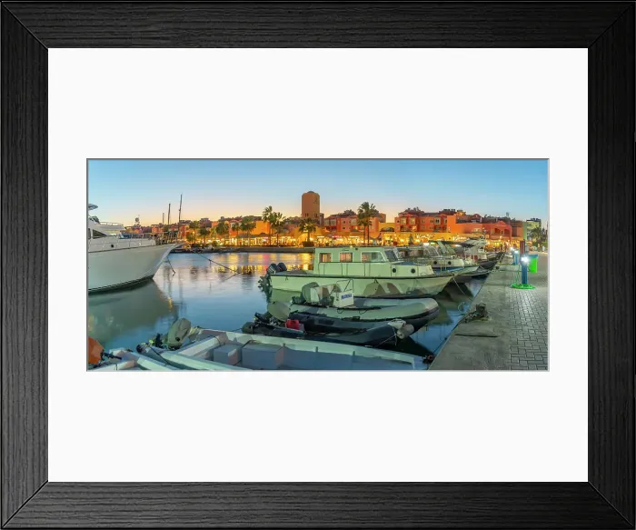 Framed Print : View of boats, cafe and restaurant in Hurghada Marina at dusk, Hurghada, Red Sea Governorate, Egypt, North Africa, Africa Framed Print : View of boats, cafe and restaurant in Hurghada Marina at dusk, Hurghada, Red Sea Governorate, Egypt, North Africa, Africa