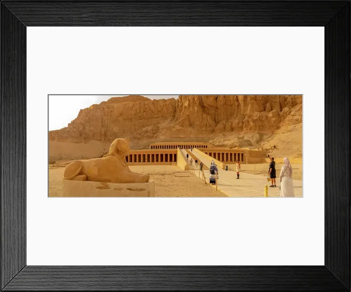 Framed Print : View of sphinx and Mortuary Temple of Hatshepsut, UNESCO World Heritage Site, Deir el-Bahari, Thebes, Egypt, North Africa, Africa Framed Print : View of sphinx and Mortuary Temple of Hatshepsut, UNESCO World Heritage Site, Deir el-Bahari, Thebes, Egypt, North Africa, Africa