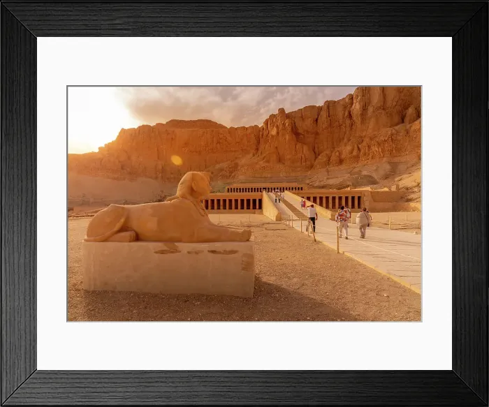 Framed Print : View of people approaching Mortuary Temple of Hatshepsut, UNESCO World Heritage Site, Deir el-Bahari, Thebes, Egypt, North Africa, Africa Framed Print : View of people approaching Mortuary Temple of Hatshepsut, UNESCO World Heritage Site, Deir el-Bahari, Thebes, Egypt, North Africa, Africa