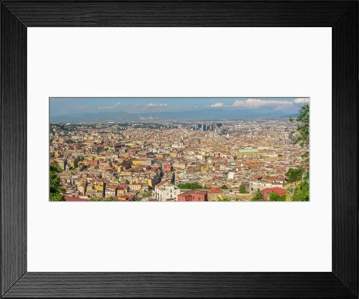 Framed Print : Elevated view of Naples skyline from Castel Sant'Elmo, Naples, Campania, Italy, Europe