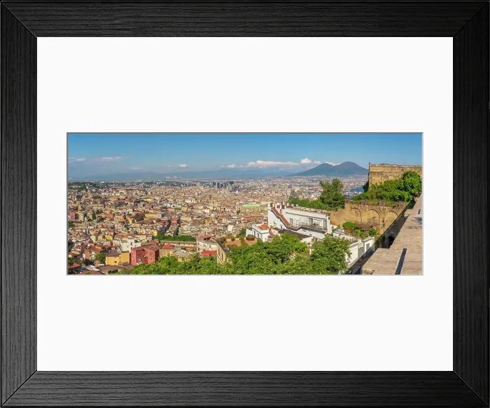 Framed Print : Elevated view from Castel Sant'Elmo of Naples and Mount Vesuvius in the background, Naples, Campania, Italy, Europe Framed Print : Elevated view from Castel Sant'Elmo of Naples and Mount Vesuvius in the background, Naples, Campania, Italy, Europe
